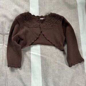 Like New Baby Gap Brown Knit Cropped Sweater Sz 3-6 mos